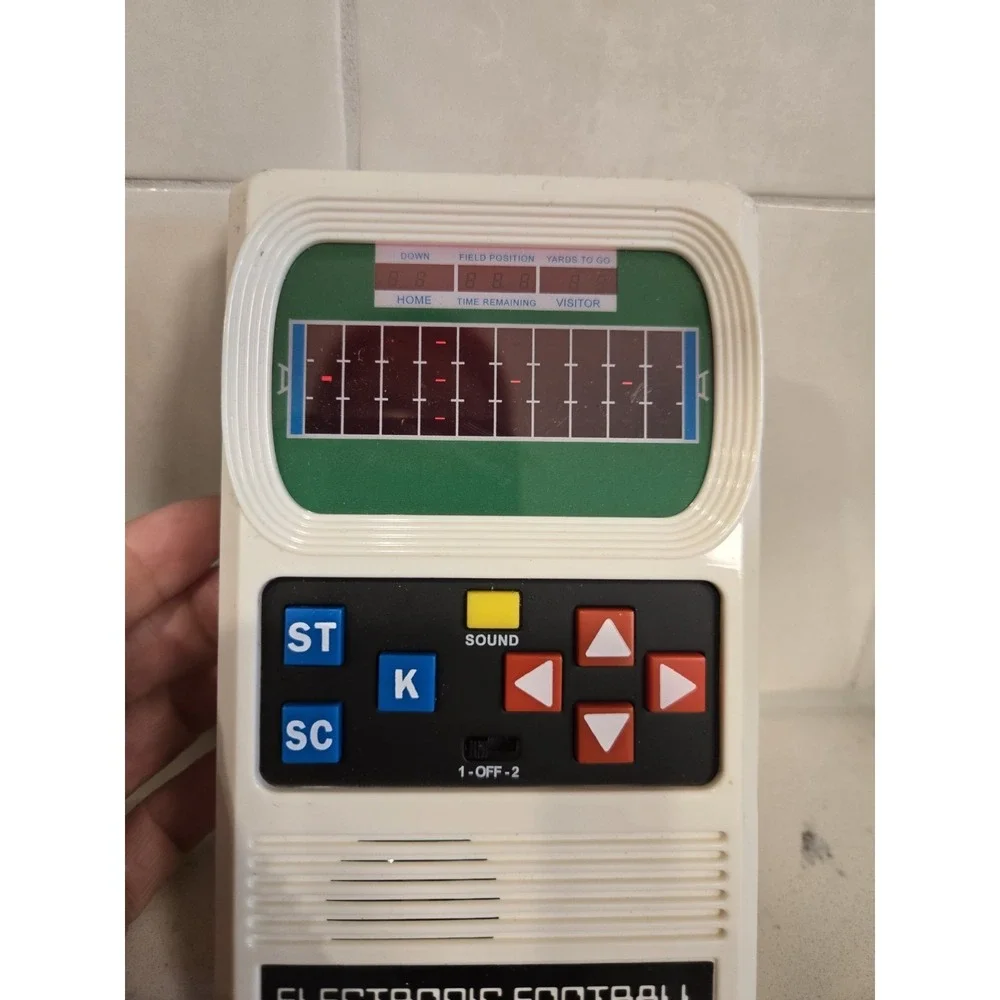 Vintage Electronic Football Handheld LED Game Retro Arcade Coleco Style Tested